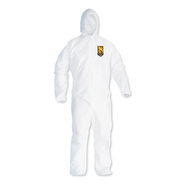 Kleenguard Disposable Coveralls, Large, MICROFORCE* Barrier SMS Fabric, White, 24 PK 49113 - main